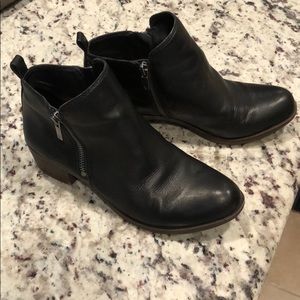 Lucky Brand Basel black leather ankle boots